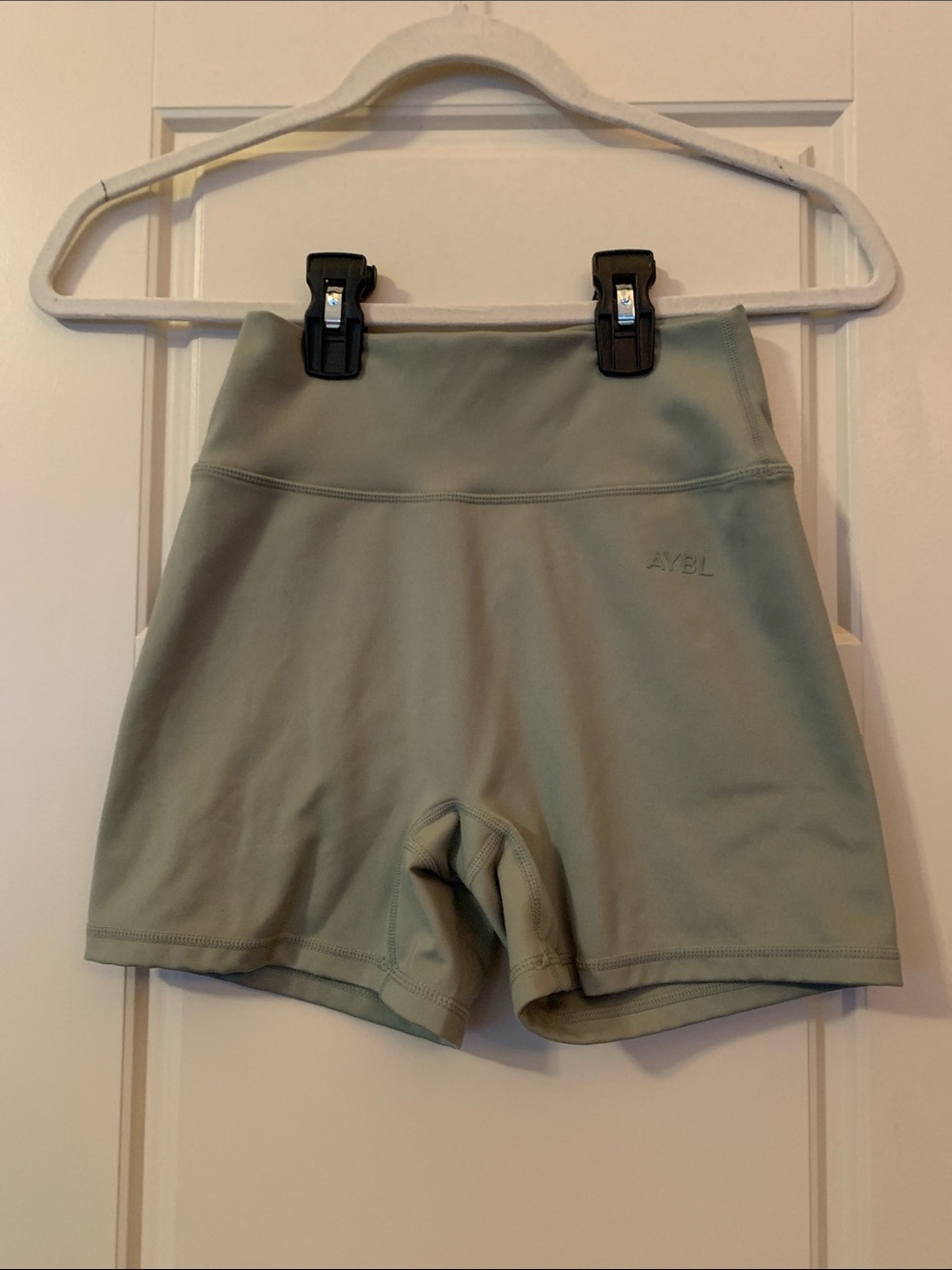 AYBL High-Waist Sage Green Bike Shorts Medium